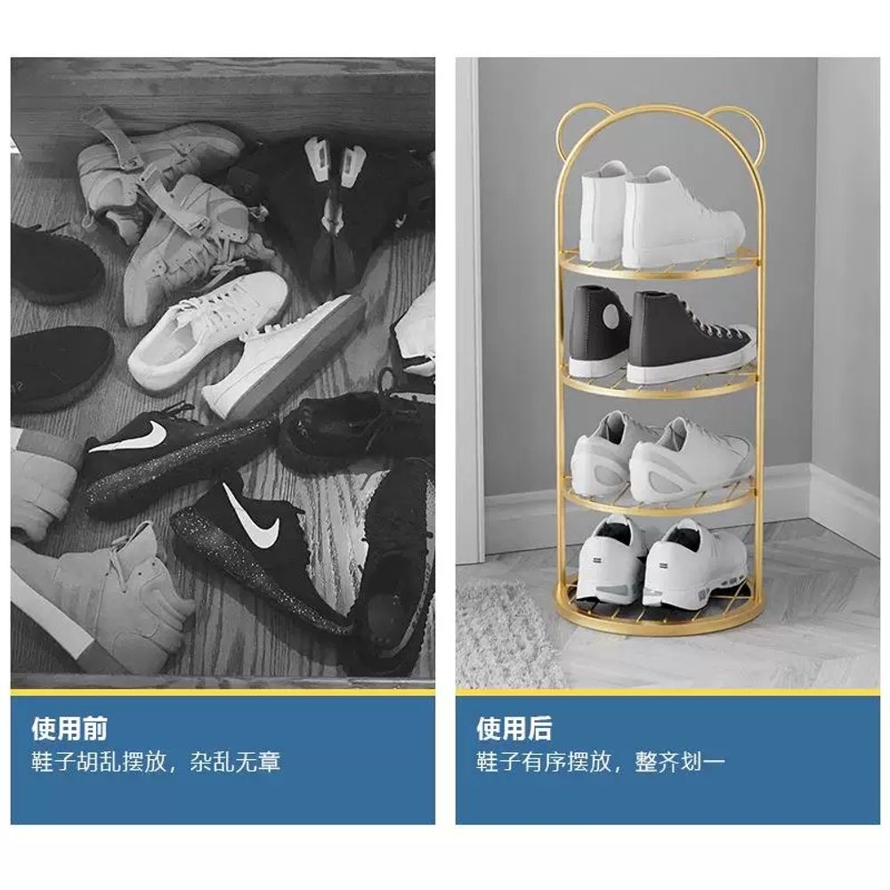 좁은현관 정리 입구 수납장 가정용 간이 공간 선반 사무실 - 상세 이미지 3