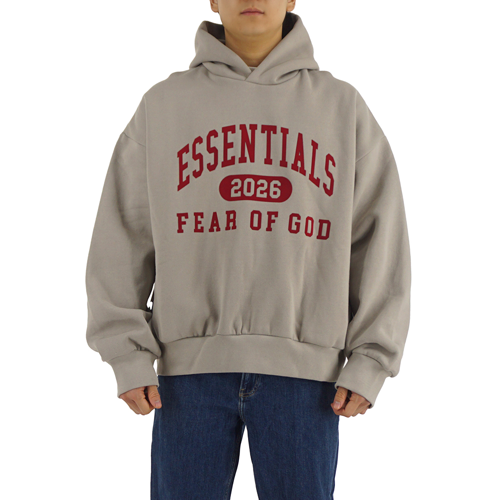 25FW 피어오브갓 에센셜 기모 후드 티셔츠 클래식 스모크그레이 192HO256862F - 상품 이미지