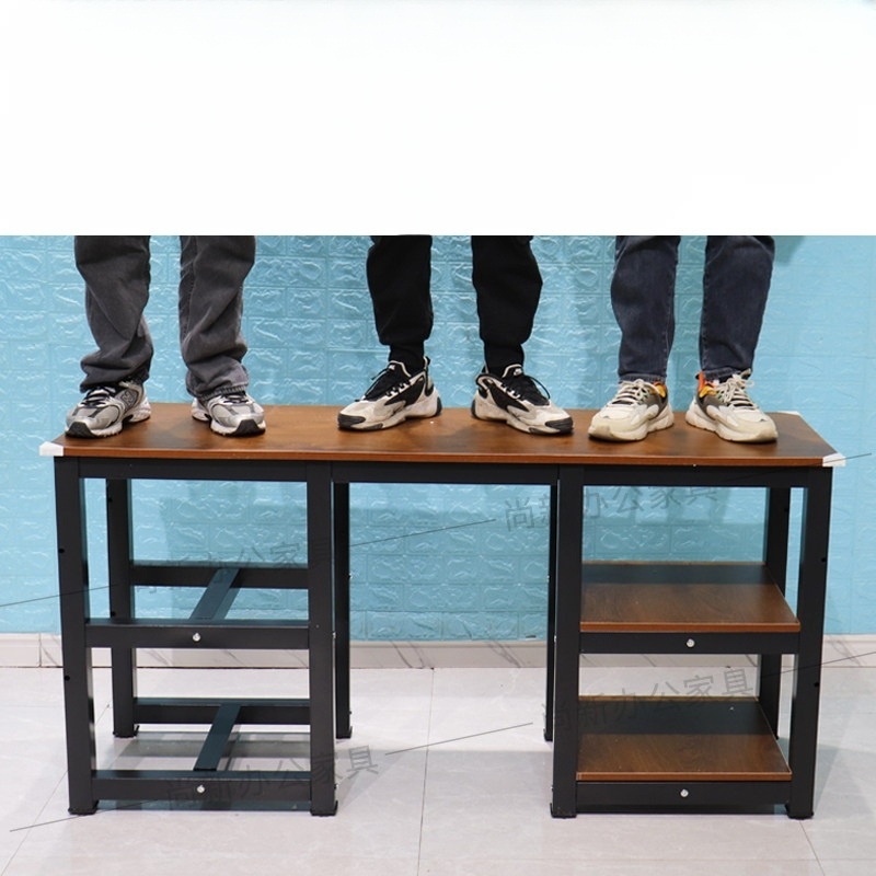 작업테이블 대형 강철프레임 우드상판 수납선반 공구정리 다용도 스타일B 160x60x80cm - 상세 이미지 3