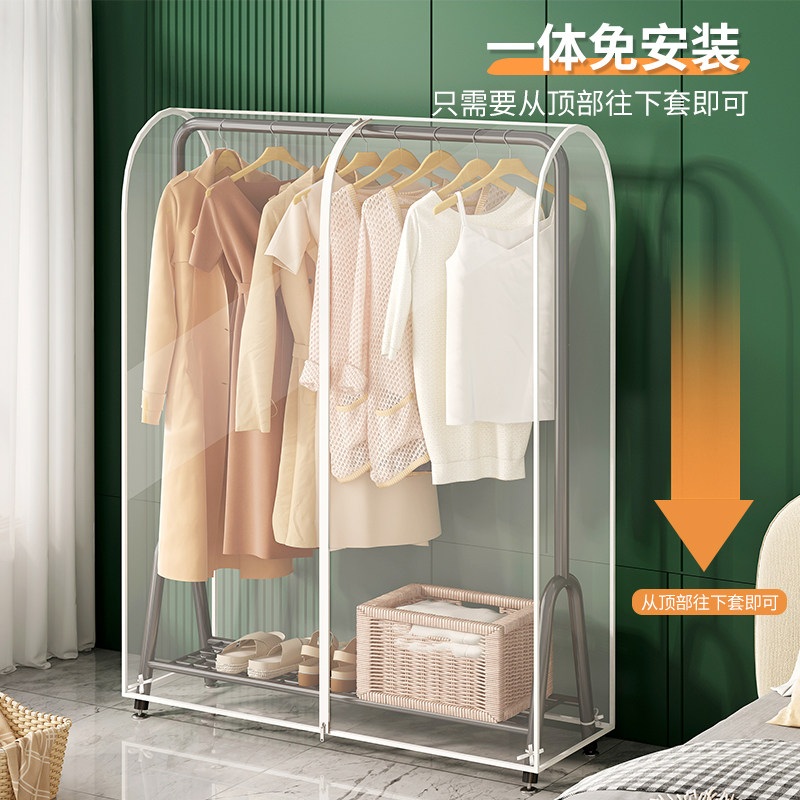 옷커버 옷보관 가림막 코트 옷 패딩 세탁소 가리개 옷장 행거커버 60cmx50cmx150cm 투명 - 상세 이미지 2