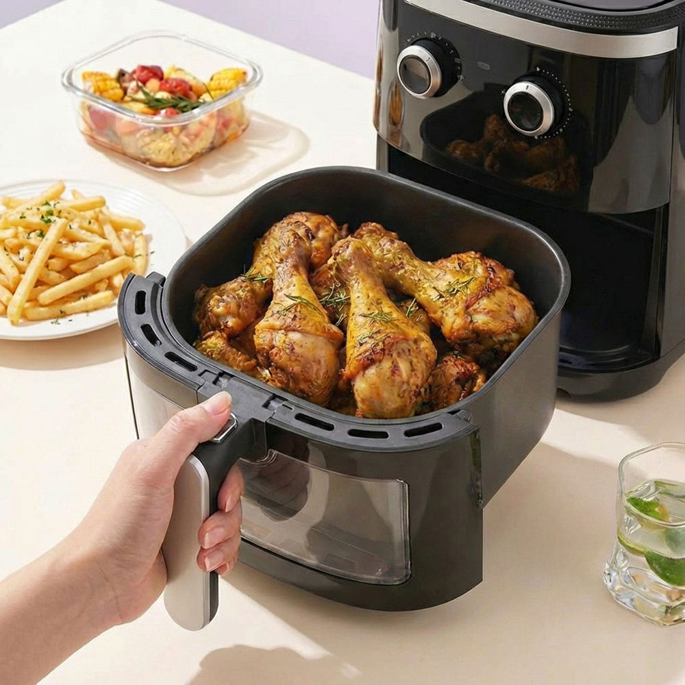 내열유리 에어프라이어 소형 미니 글라스 에어프라이어 에어후라이기