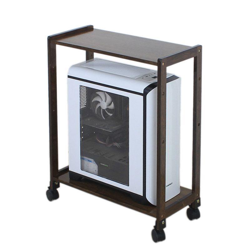 데스크탑 선반 컴퓨터 프레임 트롤리 본체 2단 월넛 폭 52cm 2단 프레임 - 상품 이미지