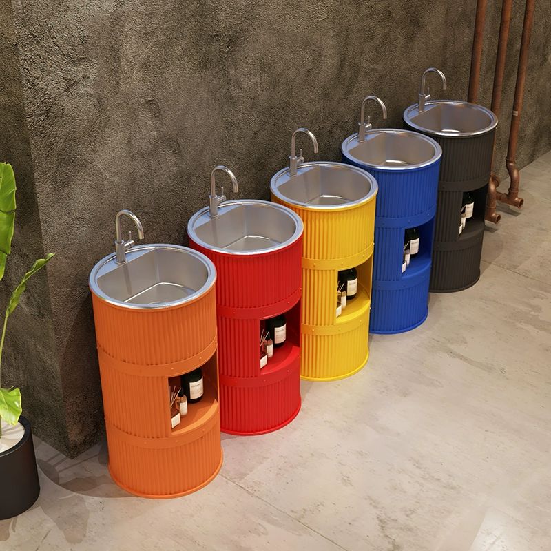 레트로 복고풍 세면대 매장용 엔틱 가정용 대리석 스타일 카페용 무광블랙 세면대 수납없음 - 상세 이미지 3