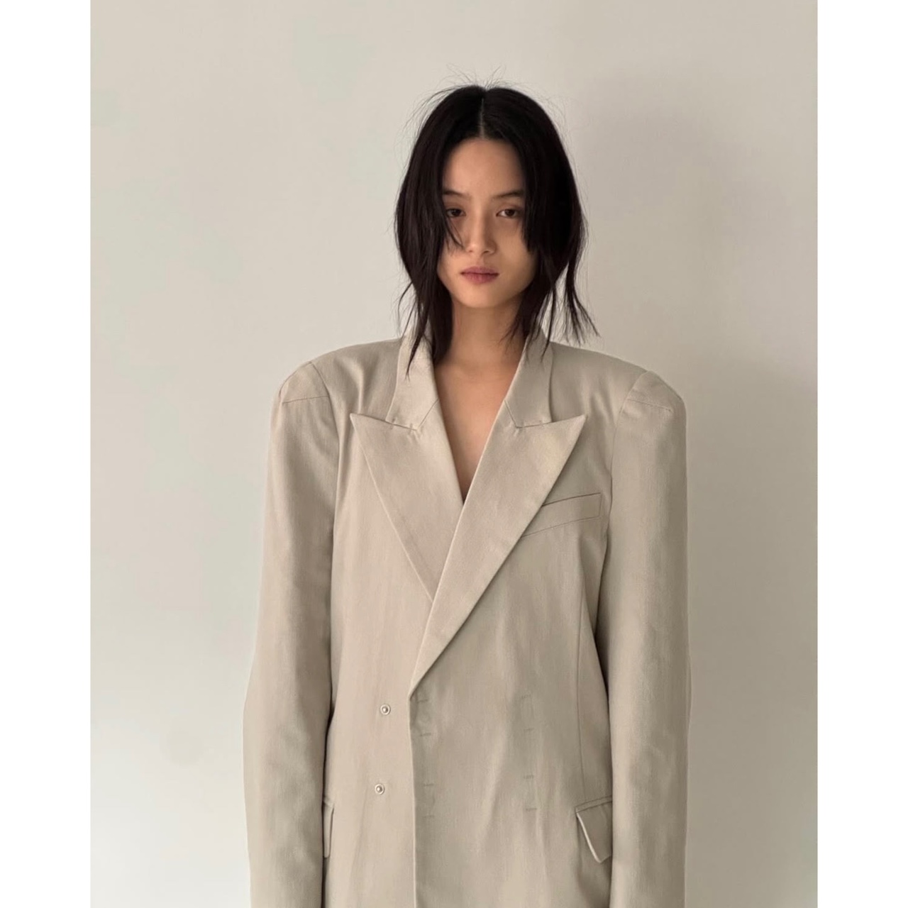 [SALE] [당일] 노이어덜트 아르망 자켓 오버핏 피크드 라펠 카라 셋업 jk (3c) - 상품 이미지