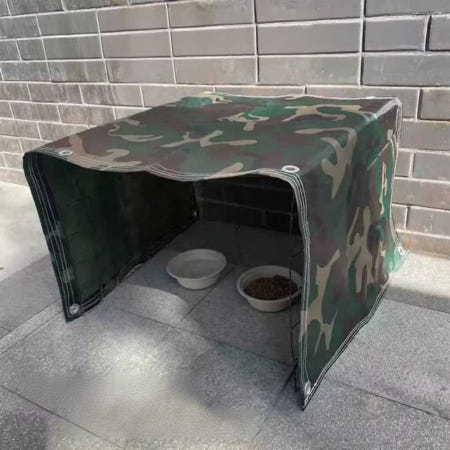 [해외]야외 길고양이 급식소 방수 가리개 캣맘 하우스 급식 위장색 S