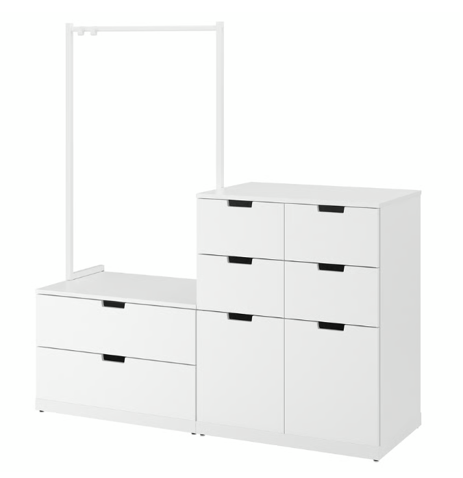 이케아 수납장 추가 옷걸이봉 노르들리 NORDLI 행거 화이트 800X115cm 104.150.42 - 상세 이미지 4