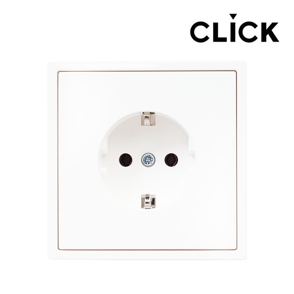 클릭 콘센트 화이트 스위치 CLICK 일렉트릭 인테리어 유럽형 정사각 전기콘센트