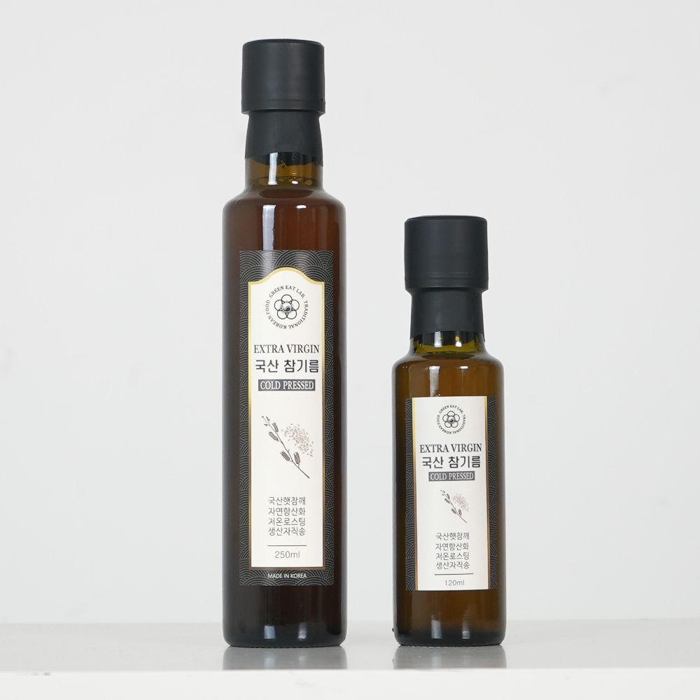 그린잇랩 국산 저온압착 참기름 햇 참깨 저온공정 아기 참기름 120ml - 메인 이미지