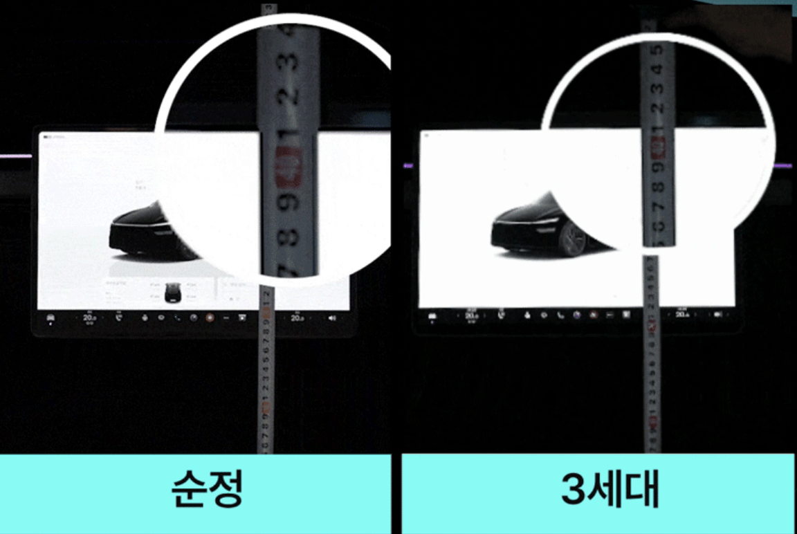 티슬릭스 테슬라 스위블 모니터 4D 디스플레이 높이 그대로 상하좌우 회전 주니퍼 하이랜드 모델3 모델Y 이미지 3