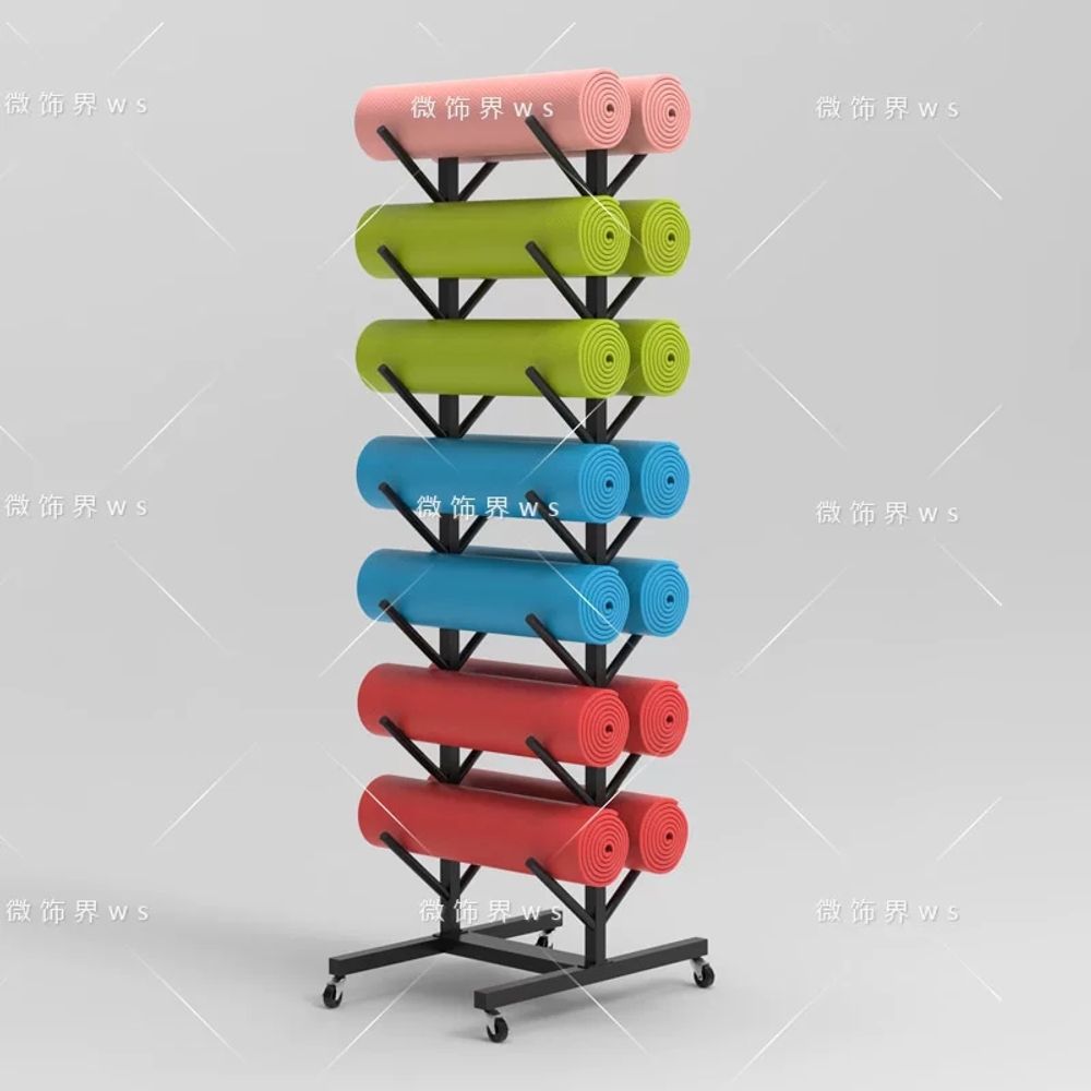 이동식 정리 폼롤러거치대 요가 철제 수납 요가매트 홈트 - 상품 이미지