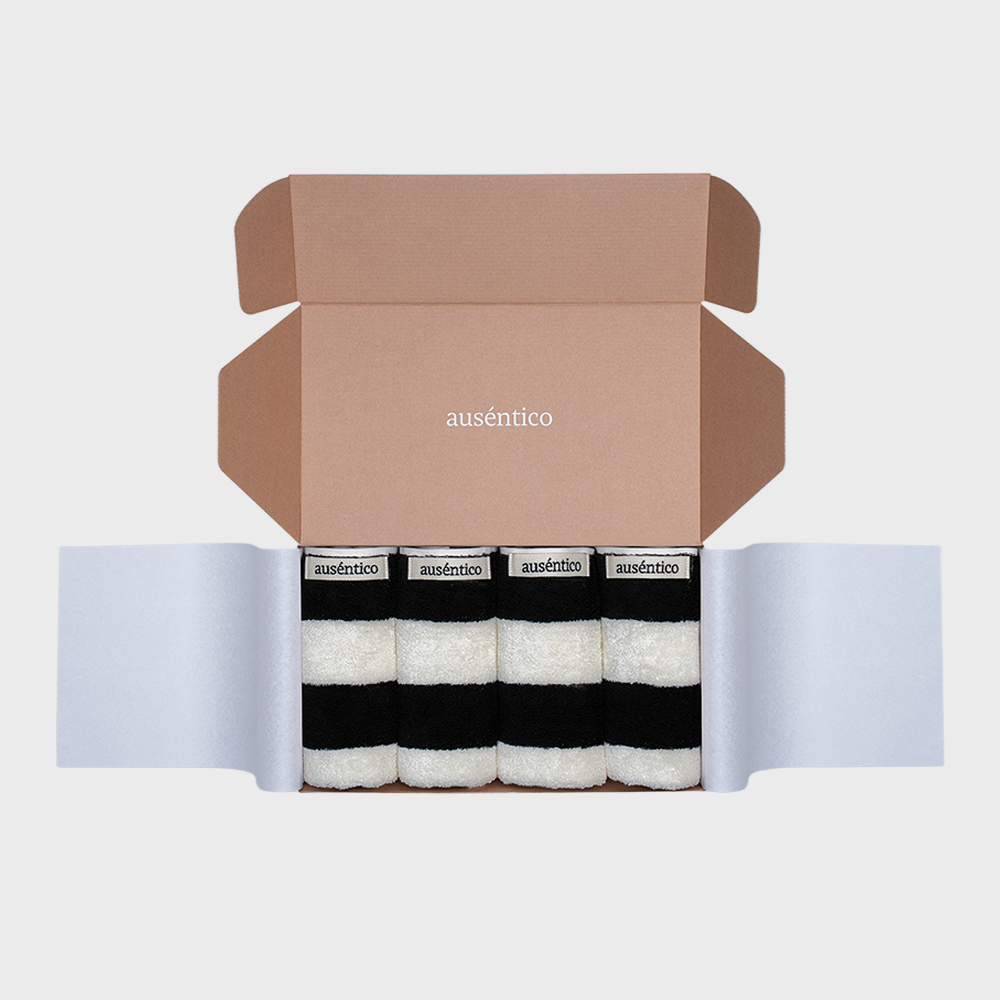 오센티코 페이스타올 선물세트 210g, 느와르블랙, 4장 - 상세 이미지 3