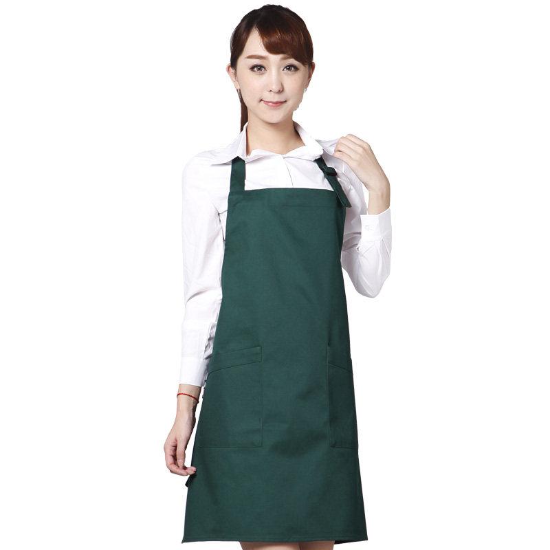 랩 꽃집 X자형 랩앞치마 카페 탈착 가능한 매장 요리용 다크그린 - 상품 이미지