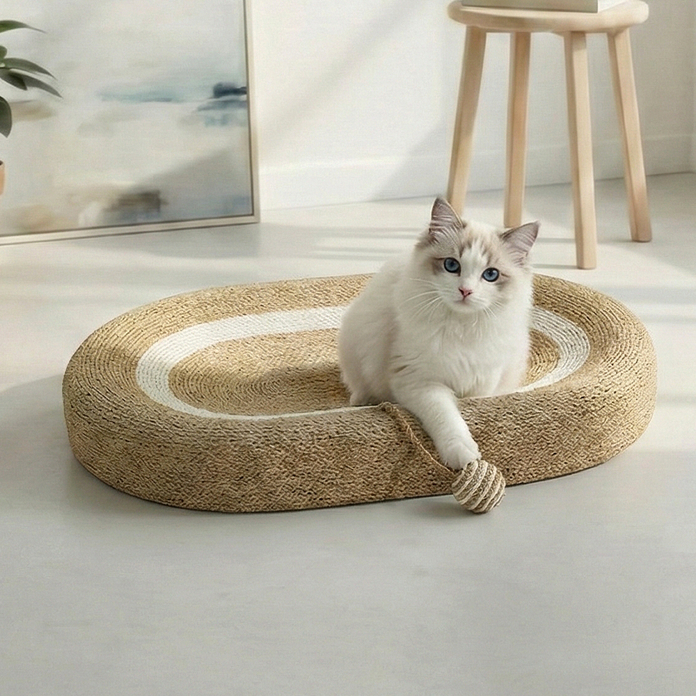 레토 고양이 스크래쳐 특대형 사이잘삼 침대 60x40 이미지 2