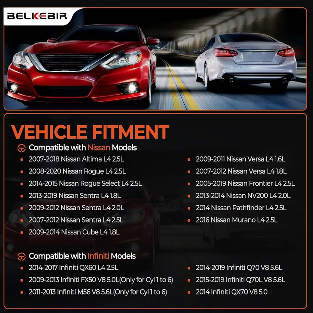 점화 코일 팩 및 이리듐 플러그 4개 세트 1.6L 1.8L 2.0L 2.5L L4 2007-2018 닛산 알티마 로그 센트라 베르사 큐브 프론티어 NV200, 인피니티 FX50 - 상세 이미지 2