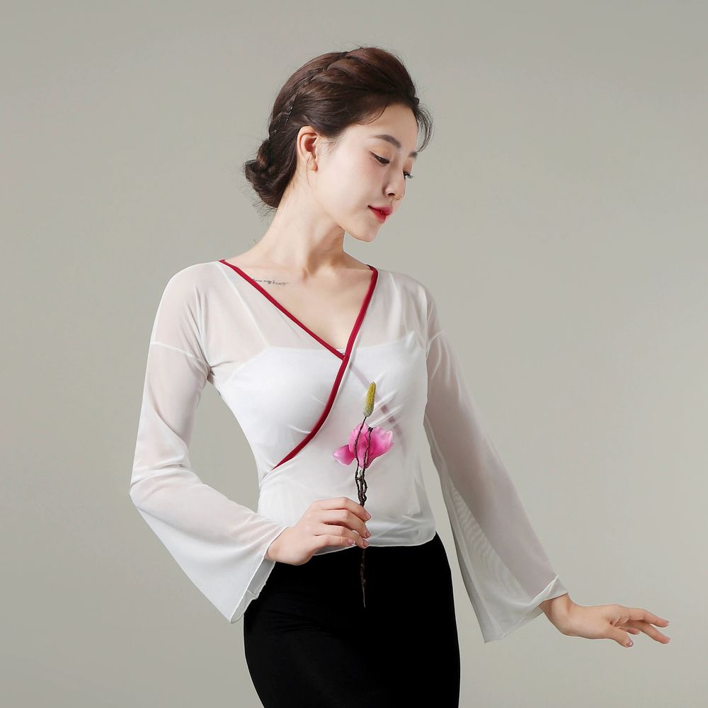 무용 상의 연습복 입시복 치파오 무대 입시 치마 시스루 - 상세 이미지 2