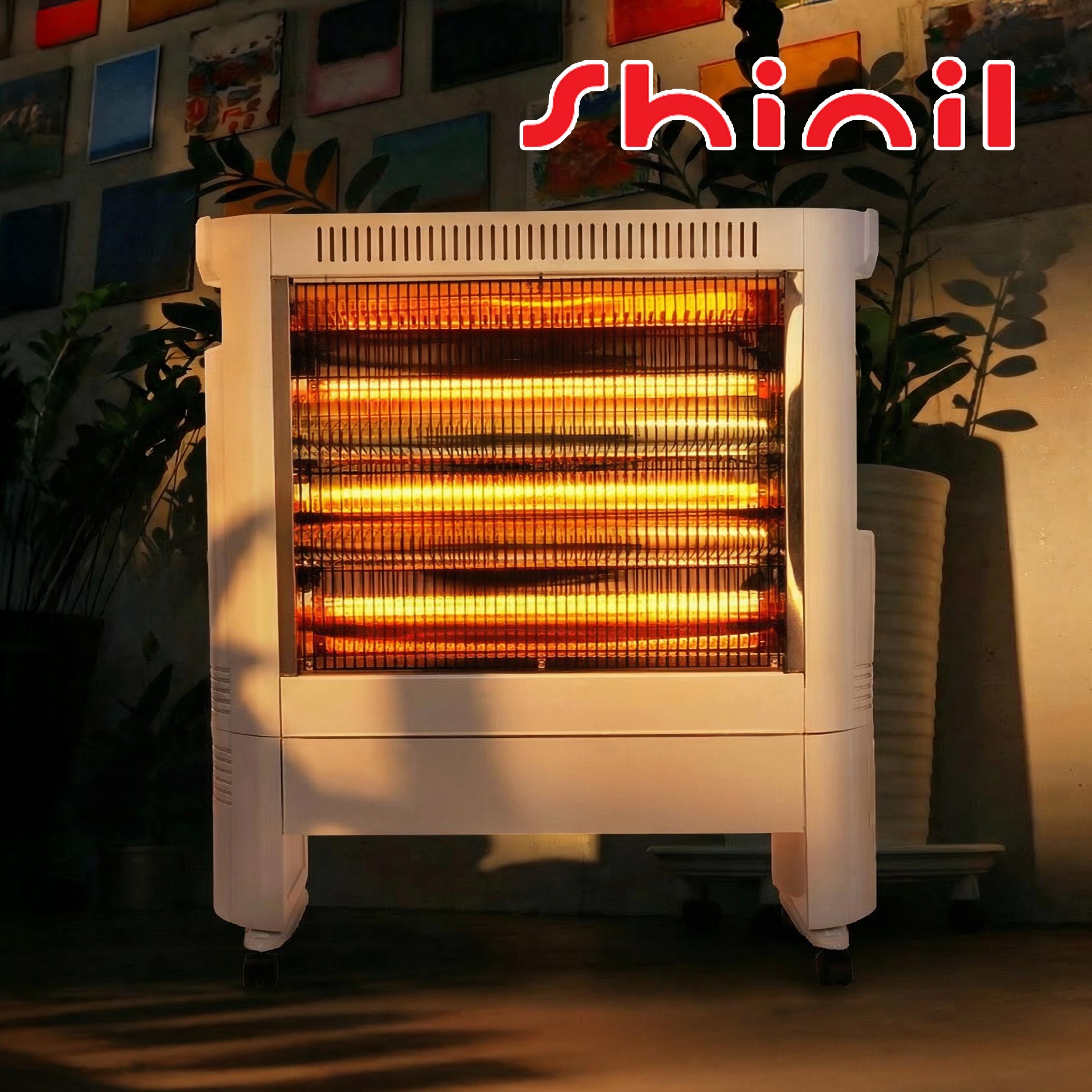 신일 전기히터 카본난로 대형 업소용 사무실 가정용 온열기 전기스토브 난방기 3단 화이트