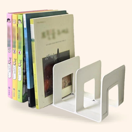 책상정리 4칸수납 심플컬러 데스크정돈 북엔드겸용 책꽂이