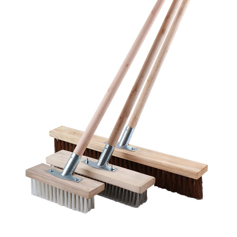 철브러쉬 마대 청소용솔 강철모 스틸와이어 긴손잡이 와이드형 녹제거 벽바닥 청소 30cm - 상품 이미지