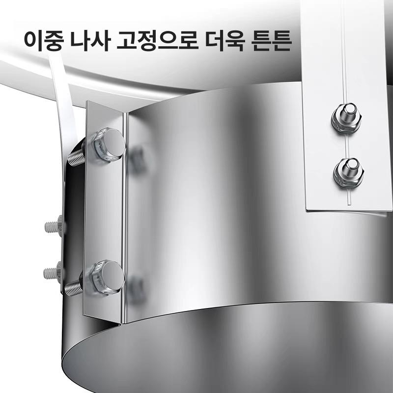 연통 역풍방지기 연도 캡헤드 스테인리스 흡출기 보호망 스테인리스스틸 파이프150mm 후드300mm - 상세 이미지 4