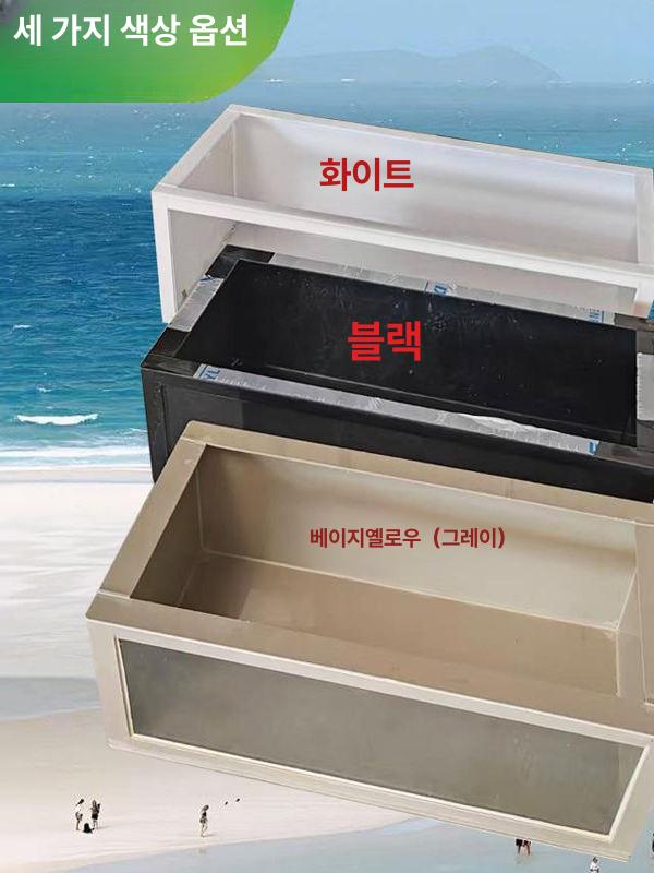 거북이 수조 집 애완용 육지거북이용 일광욕 장소 오픈형 그레이베이지옐로우배수구없음 80x40x30cm - 상세 이미지 3
