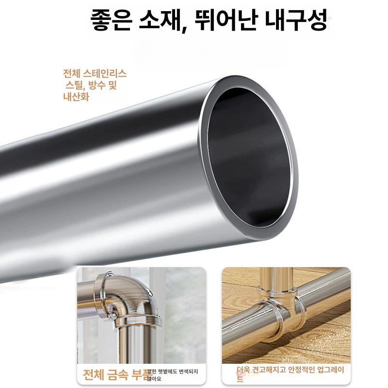 선반 매장용 바퀴 옷걸이 드레스룸 이동식 철제 세탁소 단일 행 120 x 160 - 상세 이미지 5