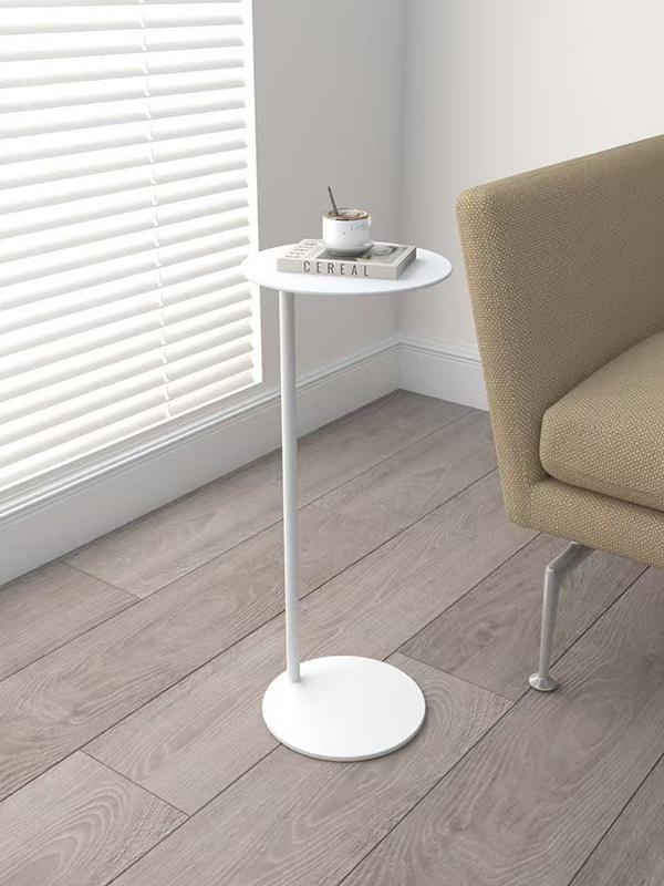사이드 중앙 협탁 초미니 티테이블 철제 소파 침대 원형 화이트 중앙봉 높이 58cm - 상세 이미지 3