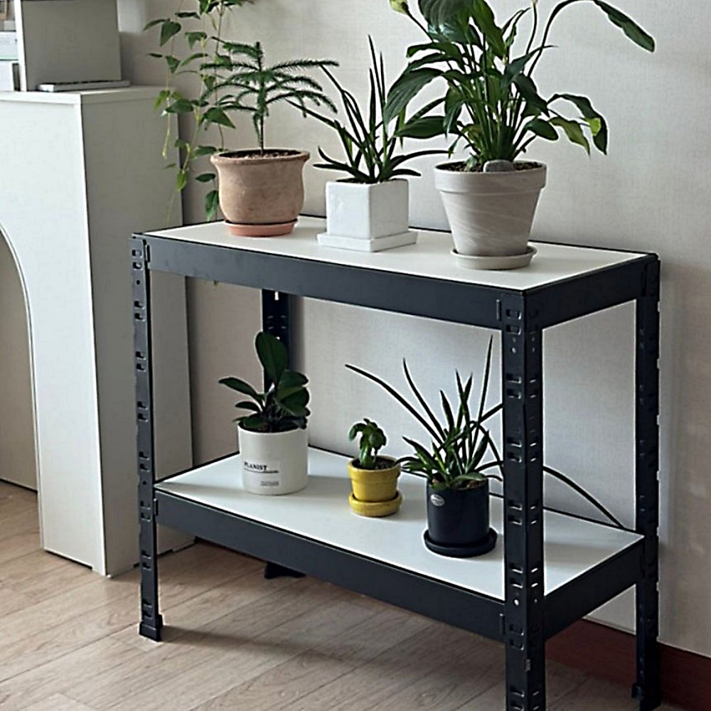 랙셈블 수납선반 다용도 다용도실 주방 무볼트 팬트리 랙 선반 400300450 2단