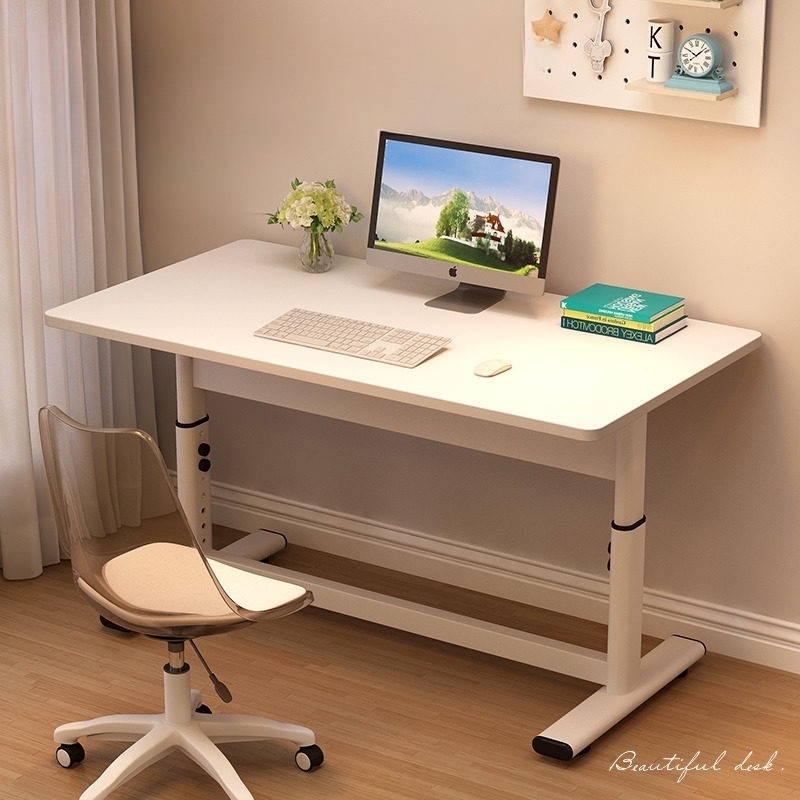 모션데스크 스탠딩 책상 스탠드 모션 높이조절 높낮이조절 듀얼 고강도 화이트 65-90cm 80x40cm - 상품 이미지