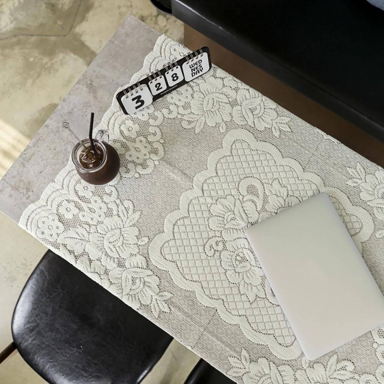 식탁소품 레이스 테이블보 100x100cm 로맨틱 테이블천