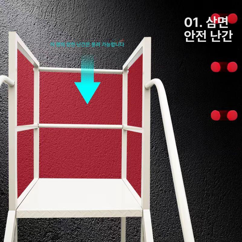 이동식 가정용 작업용 철제 산업용 안전 발판 접이식 플랫폼 1.2m 5단 그레이화이트 - 상세 이미지 4