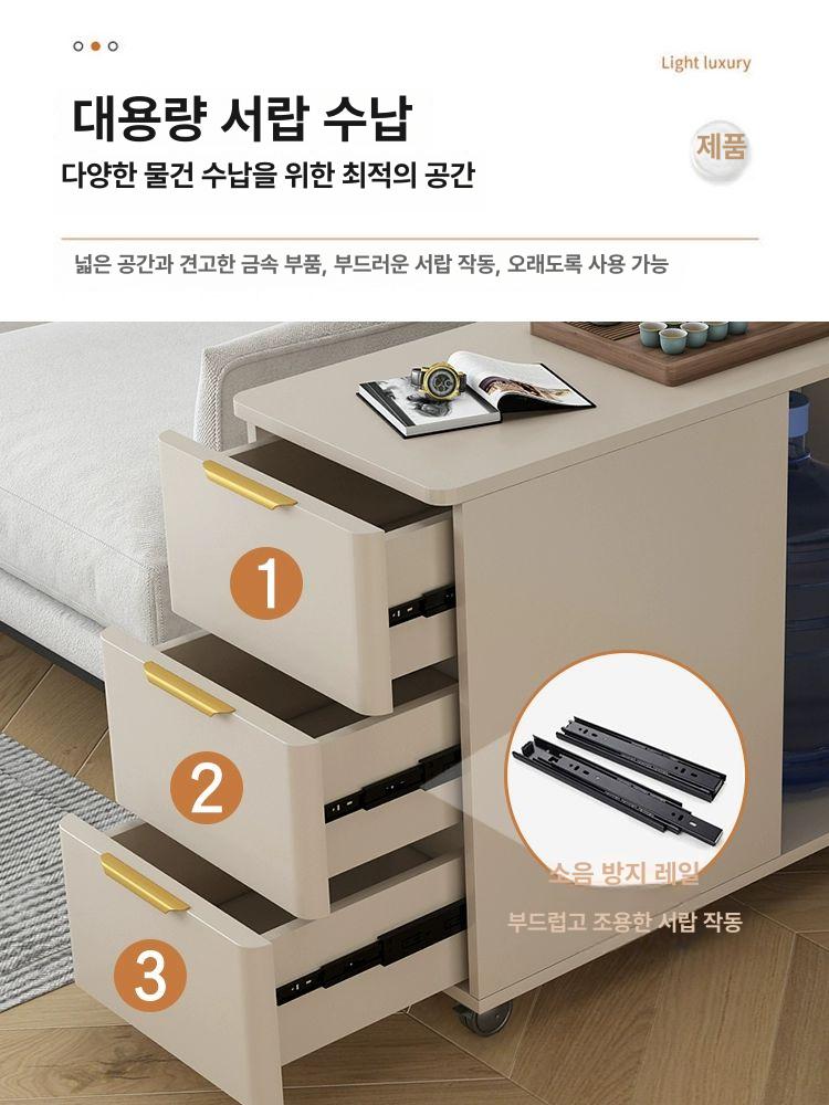 틈새 다용도실 침실 서랍형 슬림 벽면 정리함 수납 밀크커피 30 x 90x65 양쪽 - 상세 이미지 3