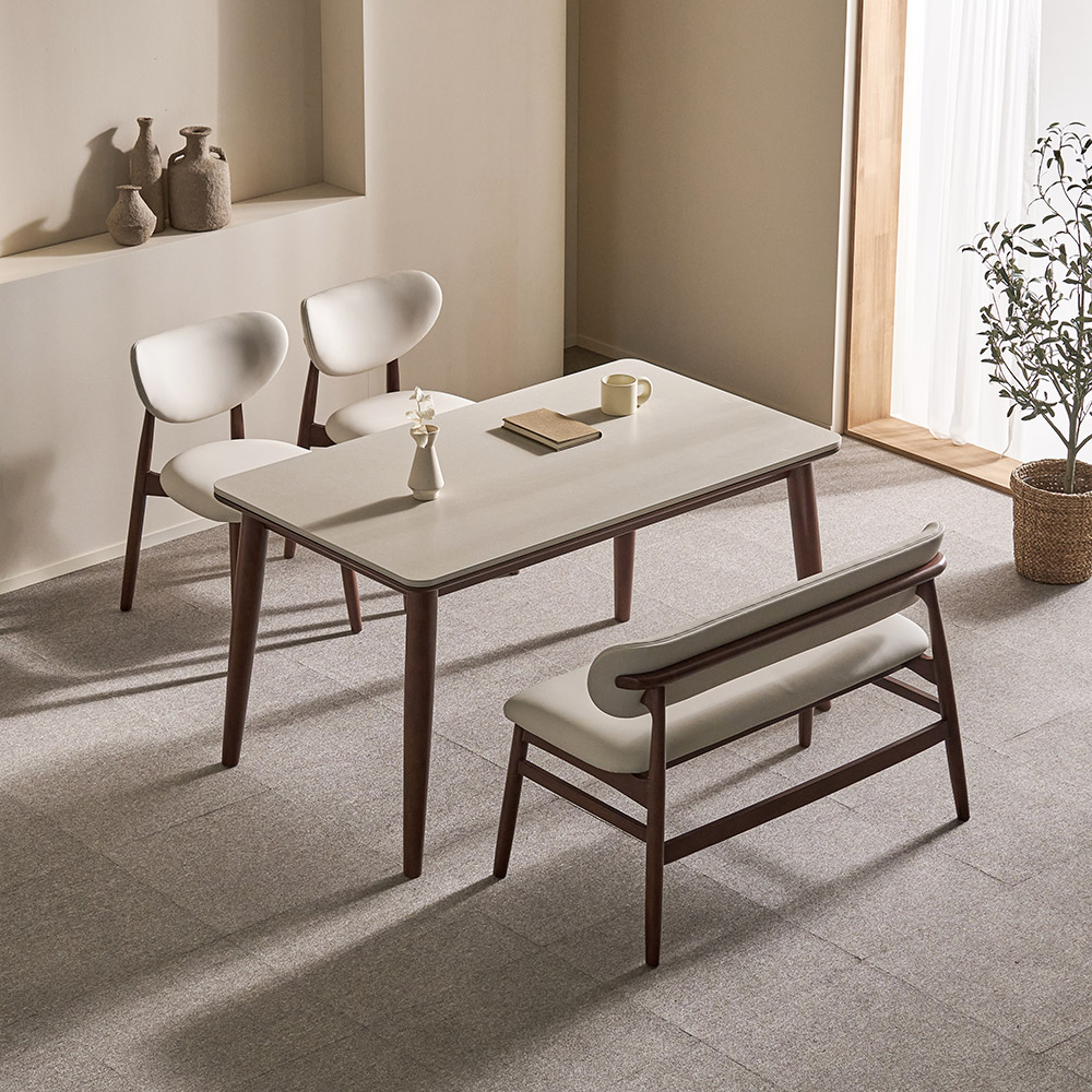 쏠앤까사 오브 고무나무 원목 포세린 세라믹 식탁세트 4인용 6인용 1400 1800