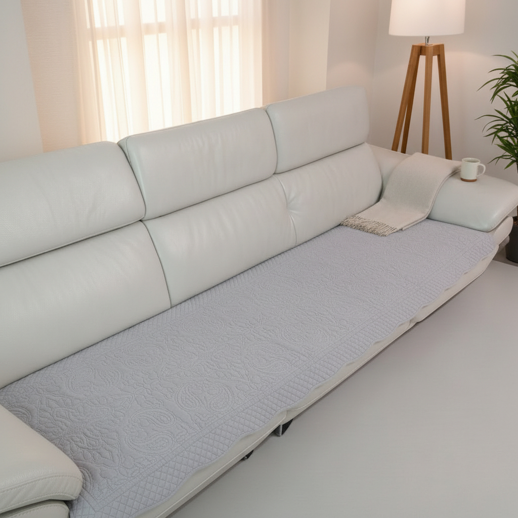 홈집합 순면 퀼팅 쇼파패드 논슬립 거실용 사계절 패브릭패드 라이트그레이, 3인용