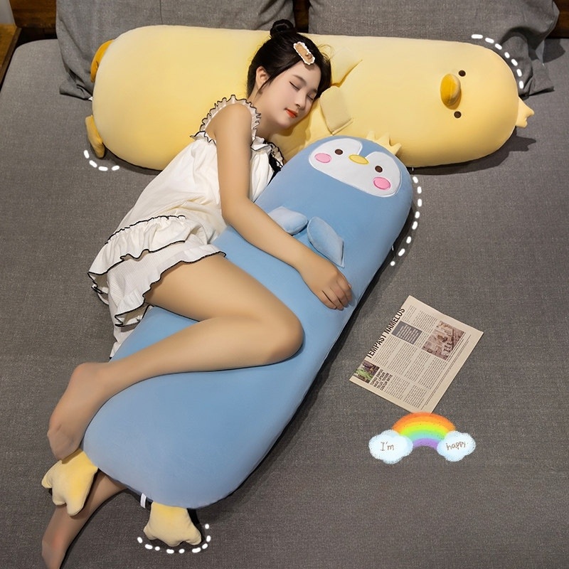 겨울 캐릭터 바디필로우 부드러운 플러쉬 원통형 긴베개 귀여운 작은 노란 병아리 70cm - 상세 이미지 4