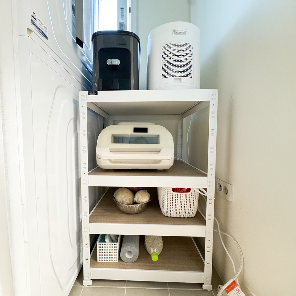 랙셈블 수납선반 다용도 다용도실 주방 무볼트 팬트리 랙 선반 400300450 2단