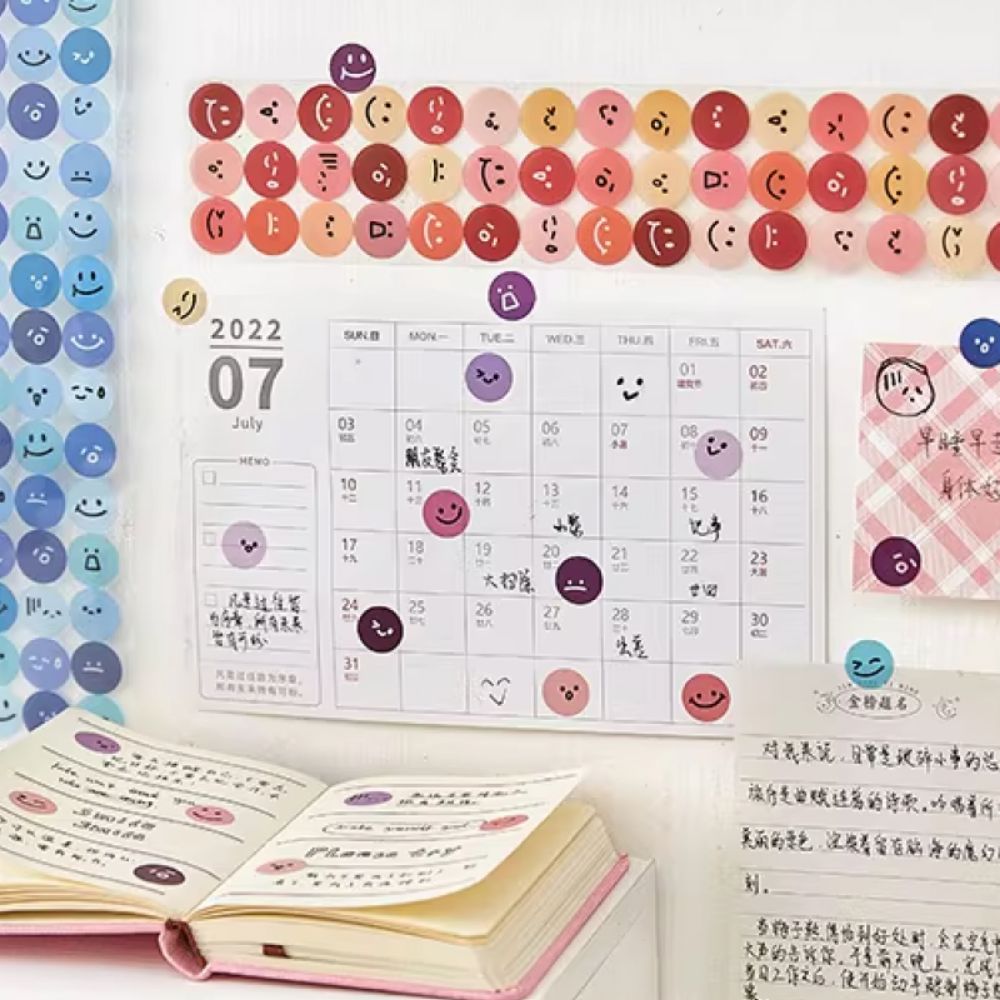 감정스티커 4종세트 기분스티커 일상 표현 얼굴 일기 꾸미기 다꾸 다이어리 표정 이모티콘 이미지 4