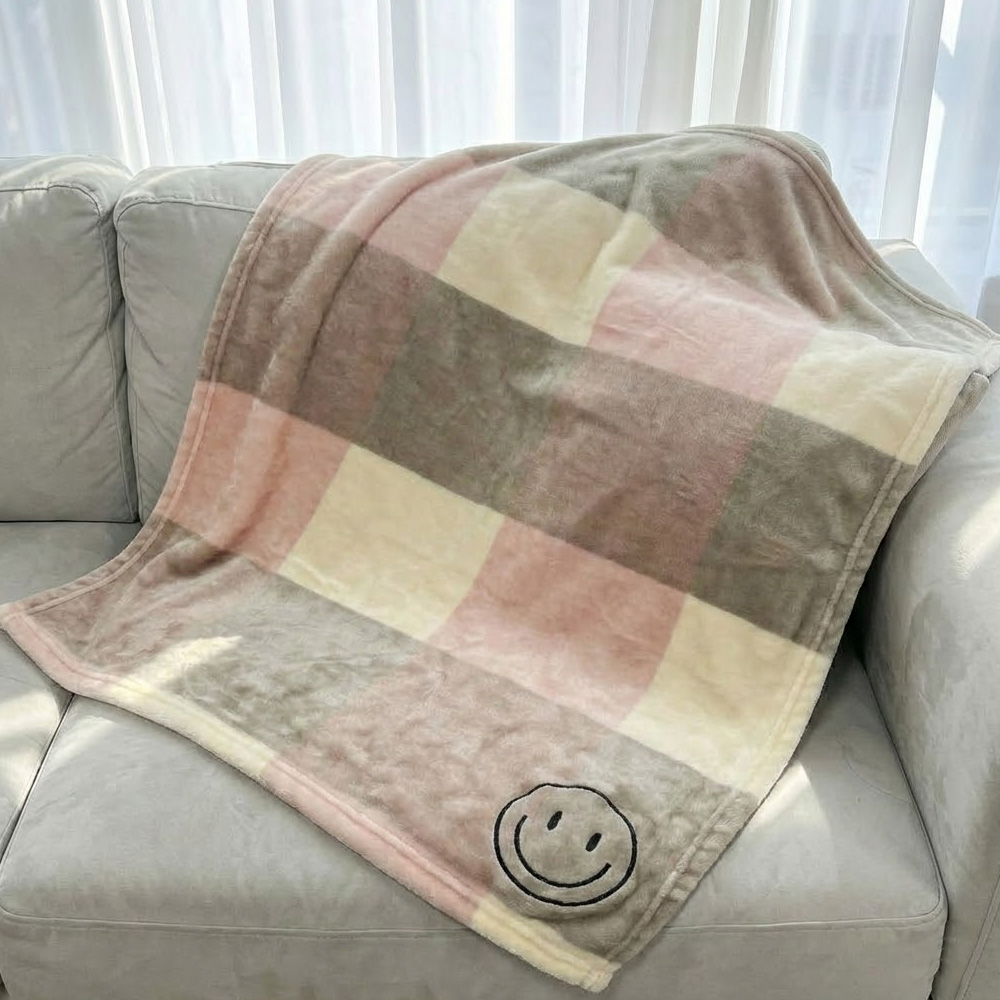 대형 극세사 무릎담요 겨울 차량 비행기 사무실 차량용 담요 핑크, 100x150cm