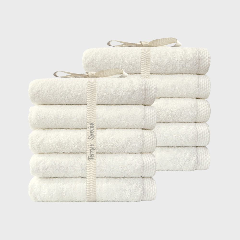 [네이버단독]테리파머200g 샬롯데 무형광 호텔 수건 5장+5장 타올 리본포장 타월