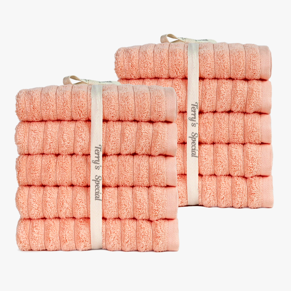 [네이버단독] 테리파머 테리스페셜 고중량 200g 웨이브 볼륨 호텔수건 5장+5장 수건 샤워 타올 목욕 타월