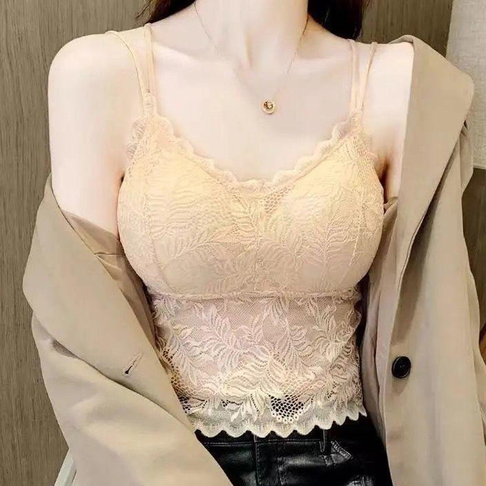 레이스 브라캡나시 끈나시브라탑 런닝 노브라 캡내장 심리스 이미지 6