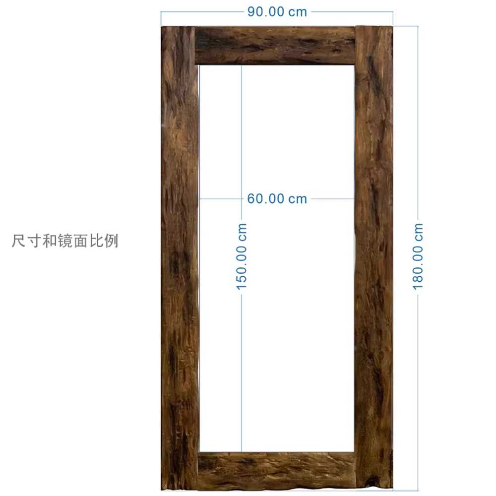 고재거울 앤틱 전신거울 옷가게 빈티지 벽걸이 테두리 180x70cm 거울 포함 이미지 8