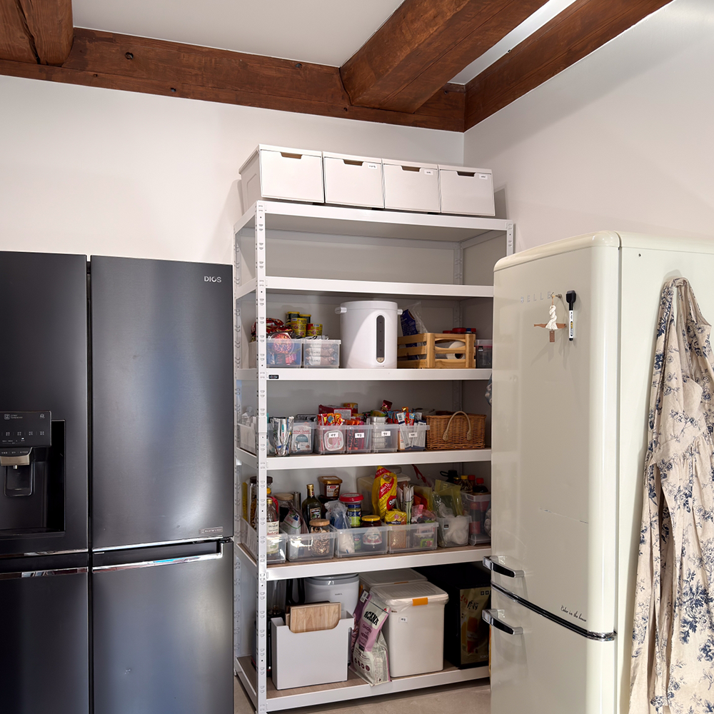 랙셈블 수납선반 다용도 다용도실 주방 무볼트 팬트리 랙 선반 400300450 2단