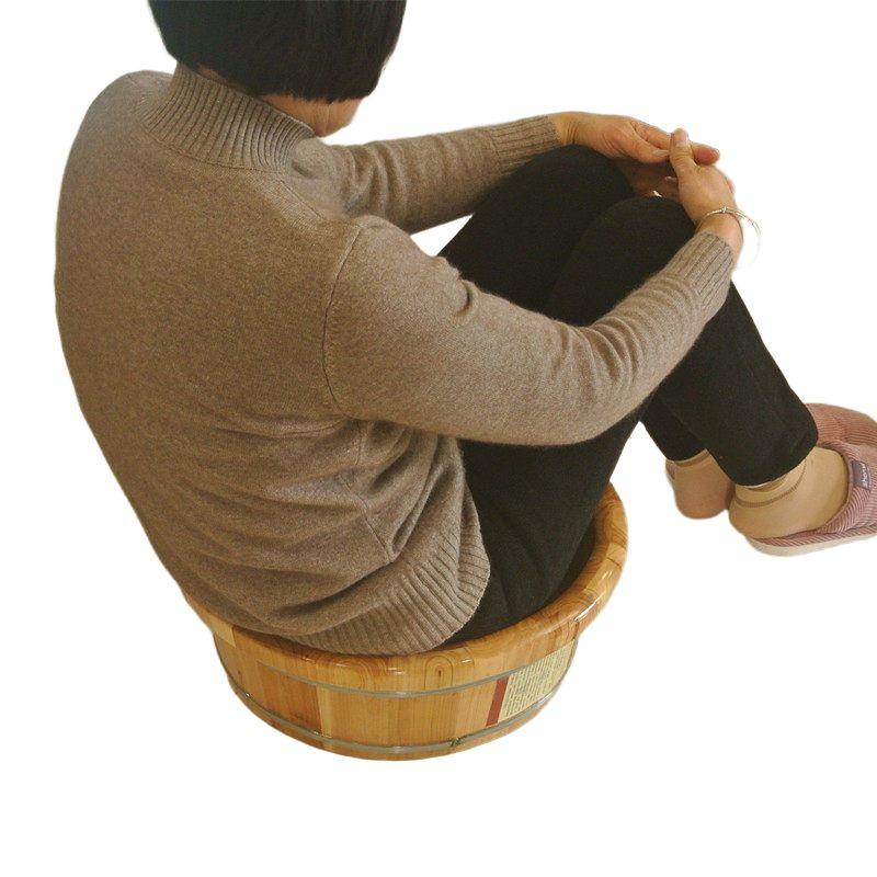 나무 족욕통 히노끼 스파 바가지 세숫대야 소형 원형 (40cm) - 상세 이미지 3