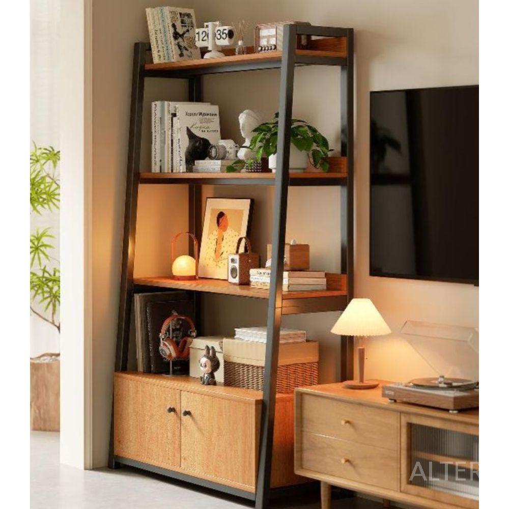 원목 카페 진열대 베이커리 디스플레이 선반 매대 매장 우드 5단 3도어 120x40x180cm - 상세 이미지 3
