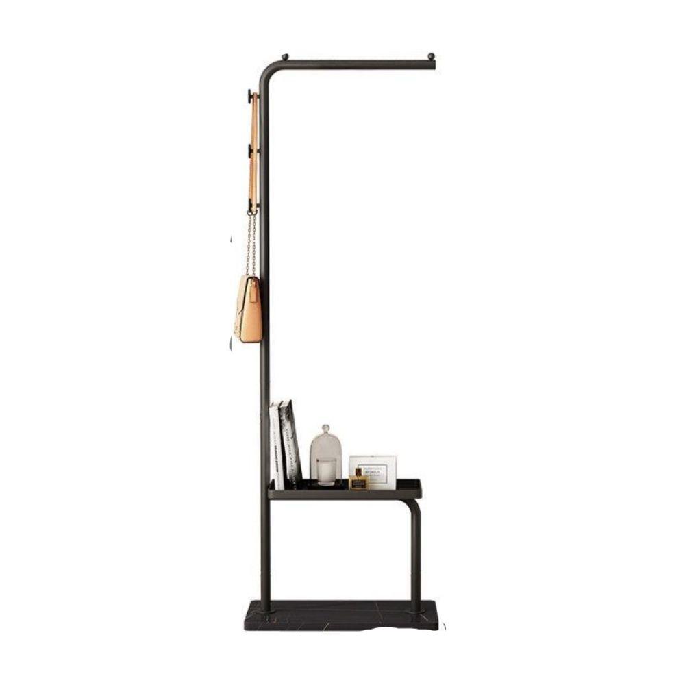 스탠드형 코트랙 옷걸이대 공간 행거 정리대 블랙 좁은 150cm 블랙+블랙 화이트 루트 - 상품 이미지