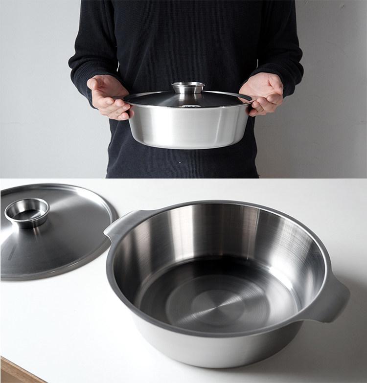 전골 스테인리스 스키야키 오뎅탕 양수 밀푀유 나베 샤브 22cm - 상세 이미지 2