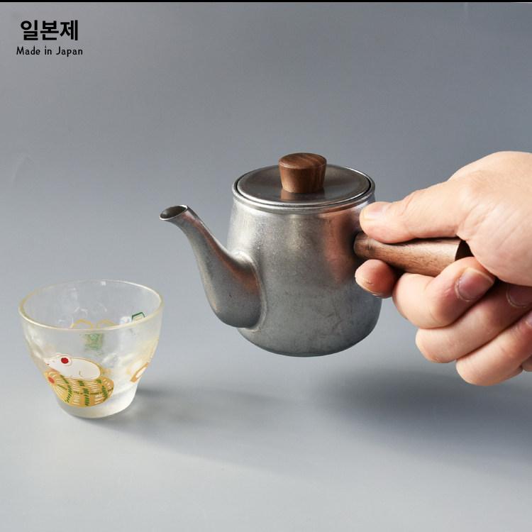 제작소 제품 홍차용 티팟 미니사이즈 찻주전자 천연나무 브라이트실버 - 상세 이미지 3