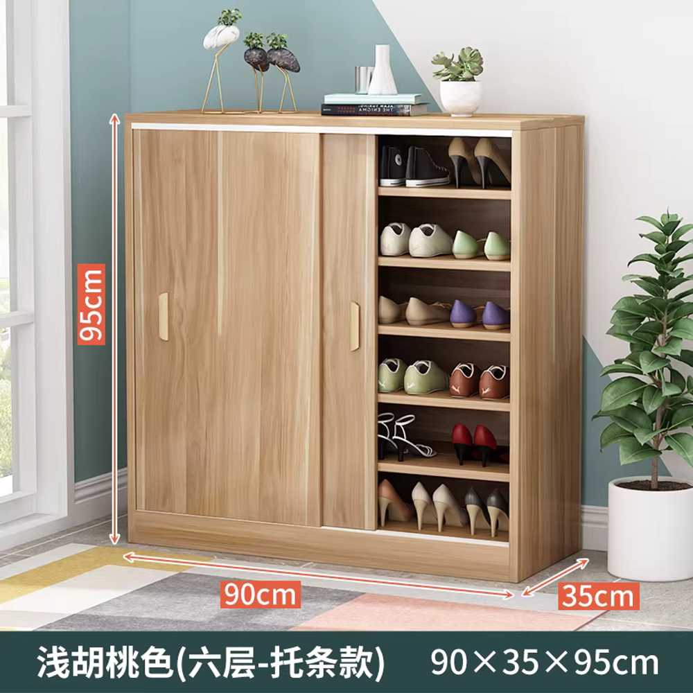 미닫이 신발장 현관 좁은 아파트 입구 슬라이딩 도어 90x80cm 5단 바닥형 / 그레이 이미지 8