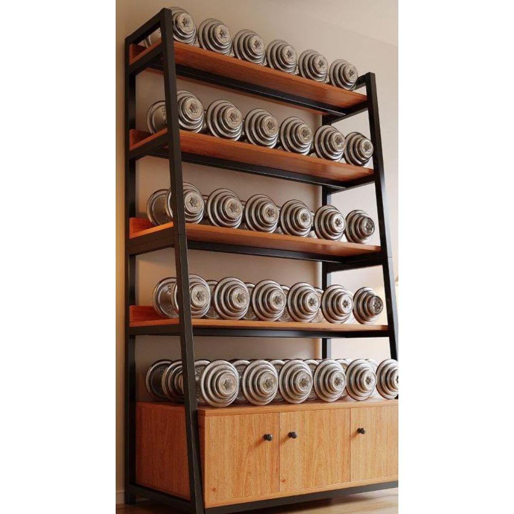 원목 카페 진열대 베이커리 디스플레이 선반 매대 매장 우드 5단 3도어 120x40x180cm - 상세 이미지 2