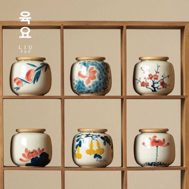 세라믹 항아리 단지 절임 식품 밀봉 거실 장식용 전통 길상 잉어 - 상세 이미지 5